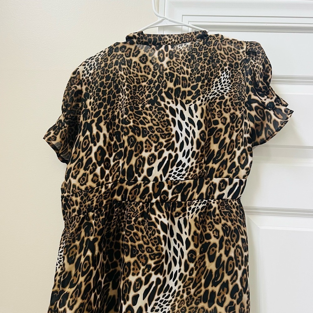 Allison Taylor Leopard Print Ruffle Blouse - Picture 5 of 5
